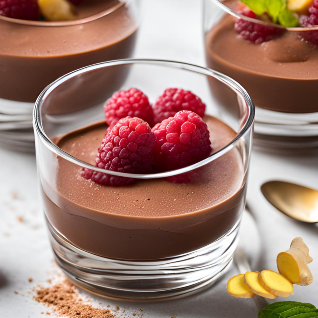 Mousse au chocolat avec une pointe de gingembre