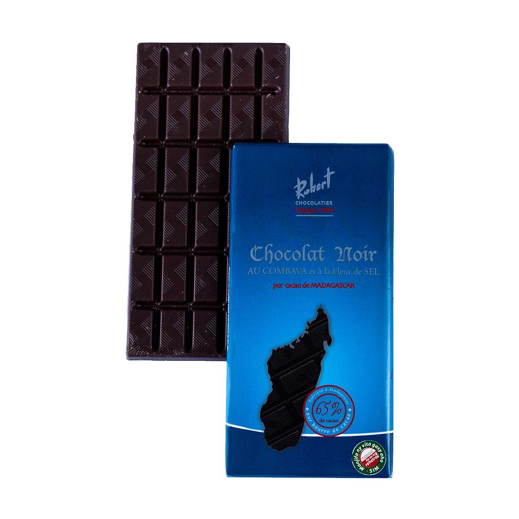 Tablette de chocolat noir 65% au combava et fleur de sel